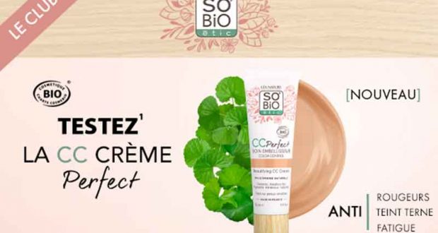 100 Soins CC Crème Perfect SO'BiO étic à tester