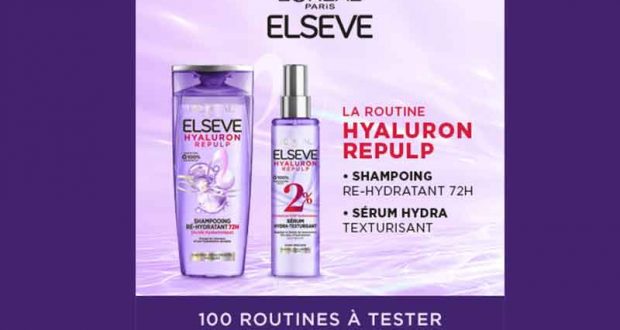 100 routines beauté cheveux Elseve Hyaluron Repulp à tester