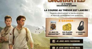 150 lots de 2 places de cinéma pour le film Uncharted offerts