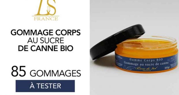 85 Gommages Corps au sucre de canne Bio Lueur du Sud à tester