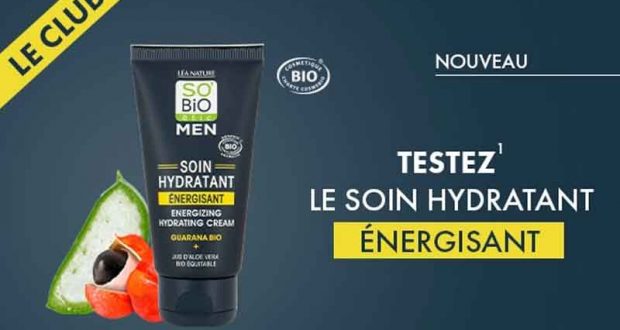 100 soins hydratants SO’BiO MEN à tester