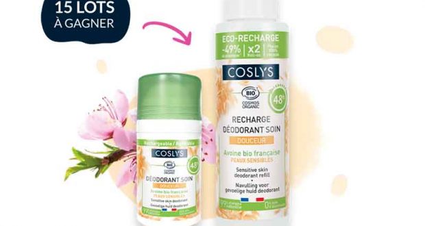 15 coffrets de déodorants Coslys offerts