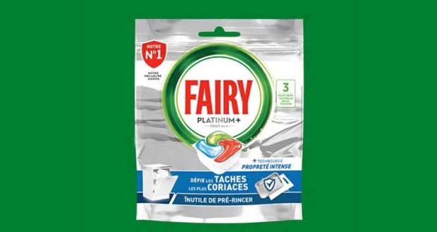 221800 échantillons de 3 capsules pour lave-vaisselle Fairy Platinum Plus