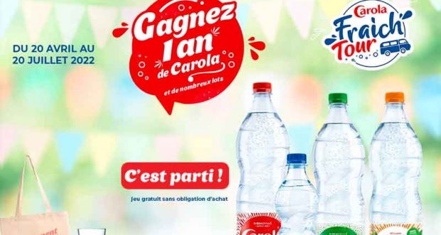 25 lots d'un an d'eau Carola offerts