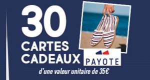 30 cartes cadeaux Payote de 35 euros offertes