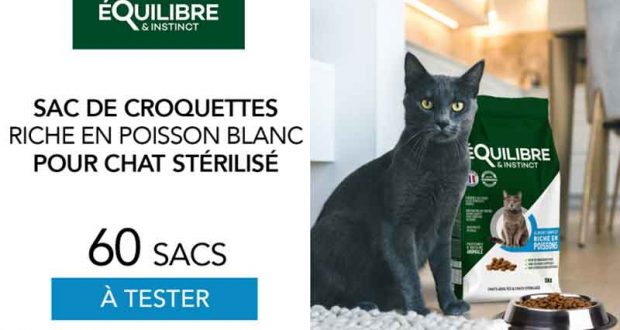 60 Sacs de croquettes EQUILIBRE & INSTINCT à tester