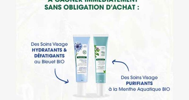 600 produits de soins du visage Klorane offerts