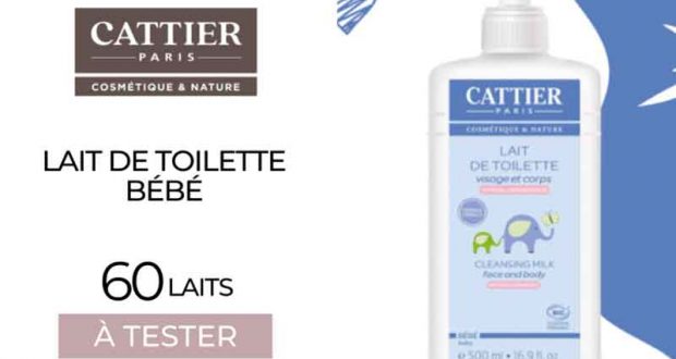 60 Lait de toilette bébé visage & corps Cattier à tester