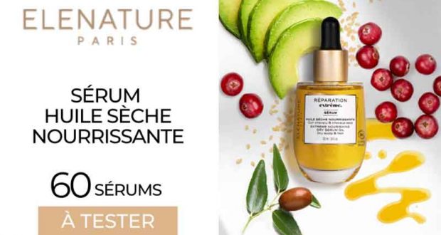 60 Sérum Huile Sèche Nourrissante ELENATURE à tester