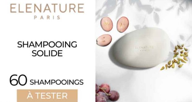 60 Shampooing Solide Soin 2-en-1 ELENATURE à tester