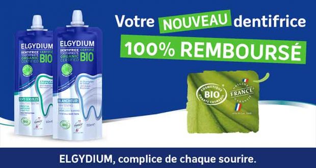 Dentifrice certifié BIO Blancheur ELGYDIUM 100% Remboursé