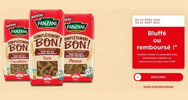 Pâtes Complètement Bon Panzani 100% remboursé