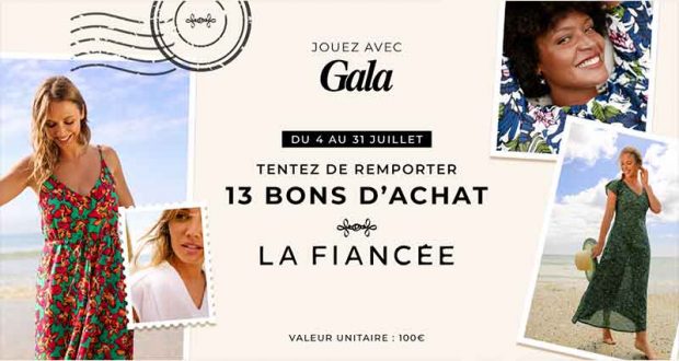 13 bons d'achat La Fiancée de 100 euros offerts