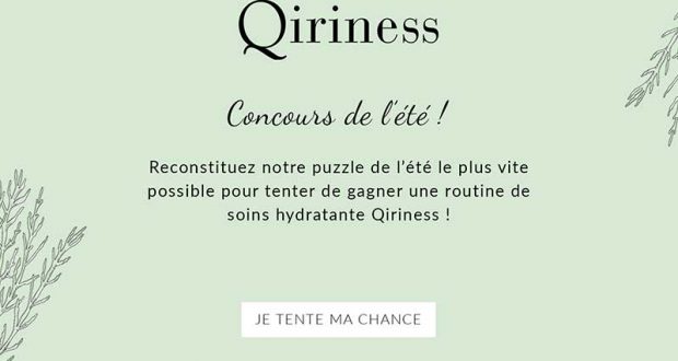 5 x 3 produits de soins Qiriness offerts