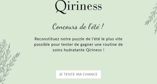 5 x 3 produits de soins Qiriness offerts