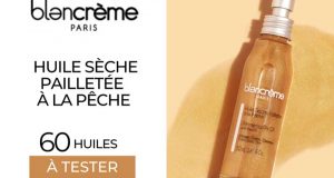 60 Huile sèche pailletée à la pêche Blancrème à tester