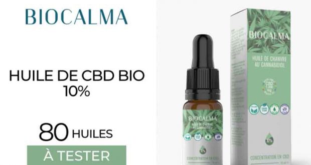 80 Huiles de CBD bio 10 % Biocalma à tester