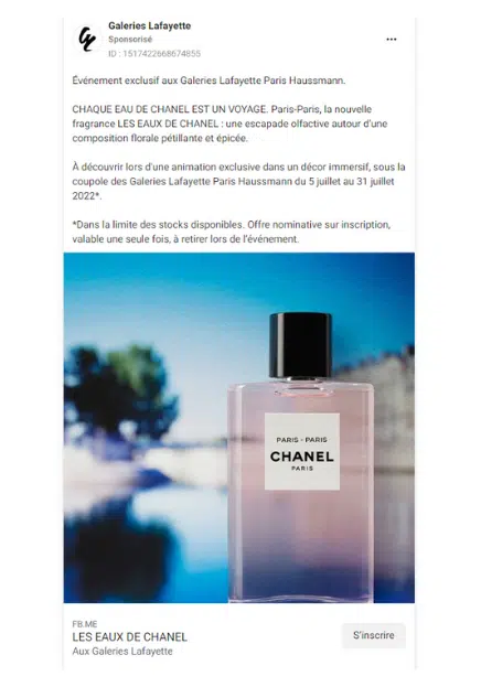 Les Eaux de Chanel OFFERTES