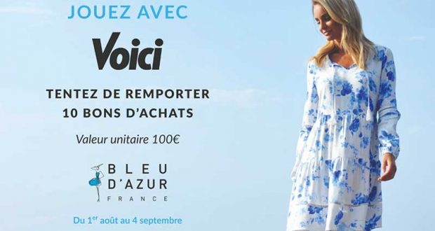 10 bons d'achat Bleu d'Azur de 100 euros offerts