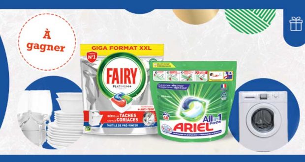 15 lots de 105€ de capsules Fairy et Ariel offerts