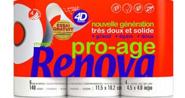 Papier toilette Magic 4D Pro-âge Renova 100% Remboursé