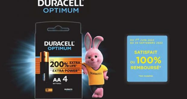 Piles Optimum AA ou AAA DURACELL 100% remboursé