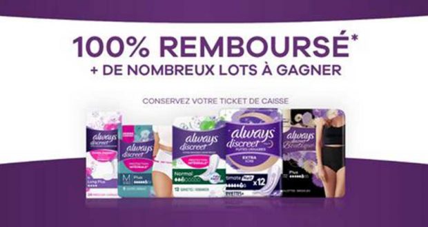 21635 Produits Always Discreet 100% Remboursé