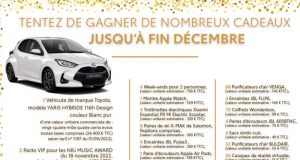 Gagnez une voiture Toyota Yaris Hybride (24400 euros)