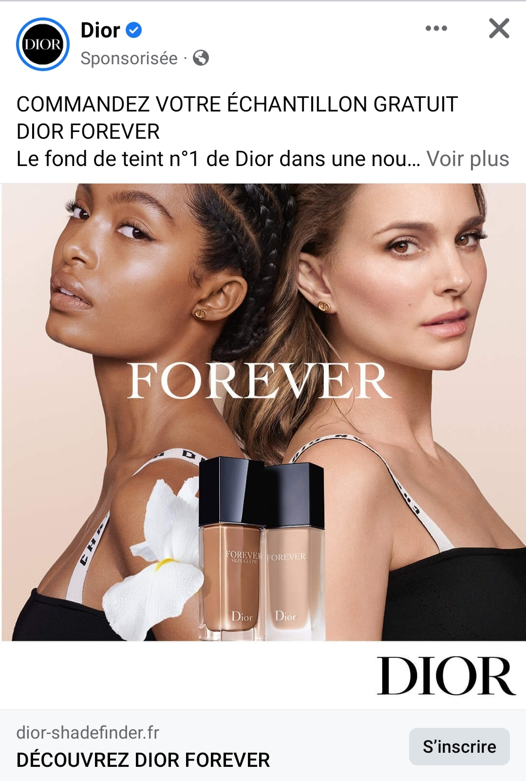 Échantillons gratuits fond de teint Dior Forever Dior