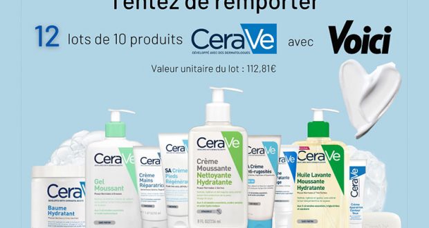 12 lots de 10 produits de soins Cerave à gagner