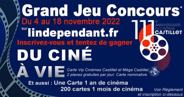 200 cartes cinéma illimité d'un mois à gagner