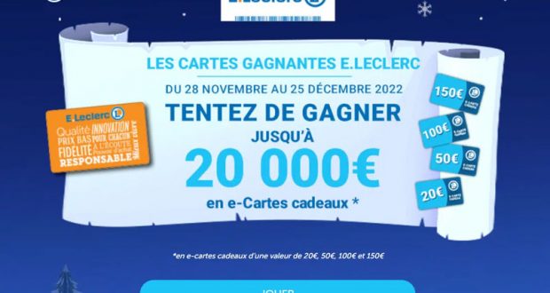 570 cartes cadeaux Leclerc à gagner (Valeur total de 20 000 €)