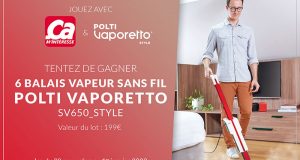 6 balais vapeur Polti Vaporetto SV650_Style à gagner