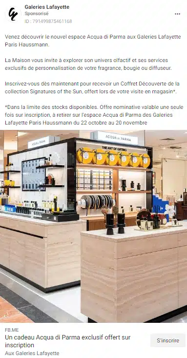 Acqua di Parma GRATUIT sur simple visite