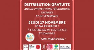 Distribution gratuite de kits de protections périodiques