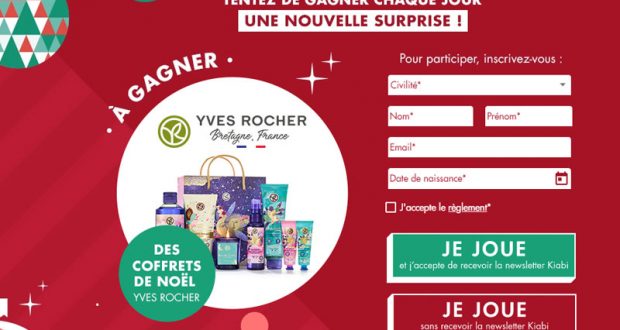 9 coffrets de Noël Yves Rocher offerts