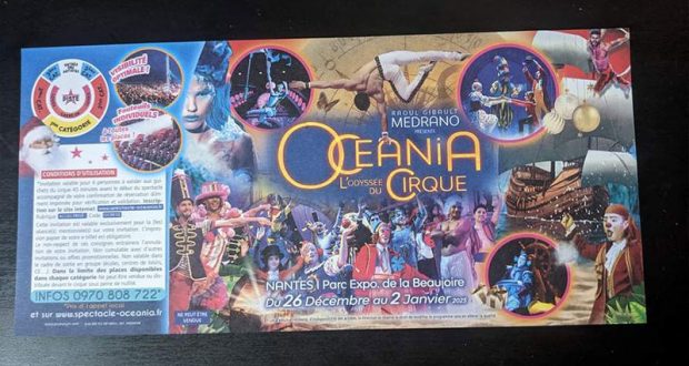 Invitation pour 4 Personnes gratuite pour le Spectacle Oceania