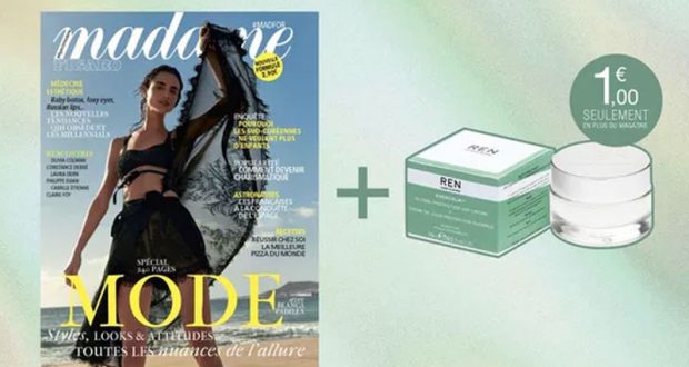 Magazine Madame Figaro Crème Ren Clear Skincare offerte