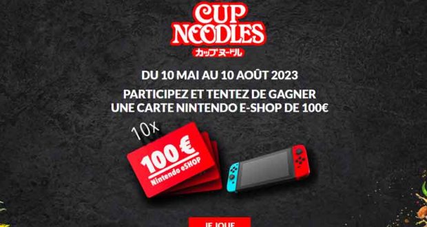 10 cartes Nintendo e-Shop de 100 € à gagner