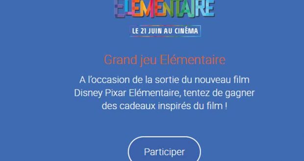 15 lots Elementaire Disney Pixar à remporter
