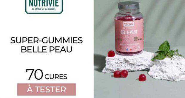 70 Super-Gummies Belle Peau de NUTRIVIE à tester