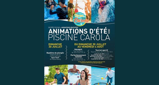 Entrée et Animations gratuites à la Piscine municipale Carola