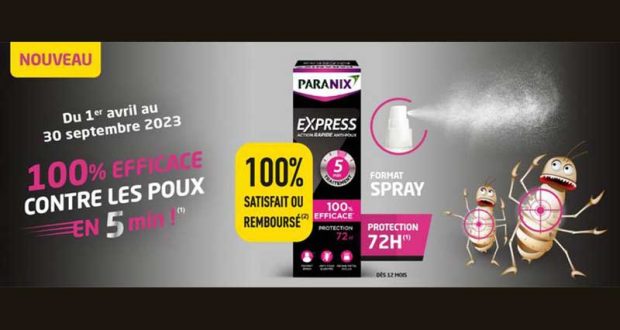 Spray contre les Poux PARANIX 100% Remboursé