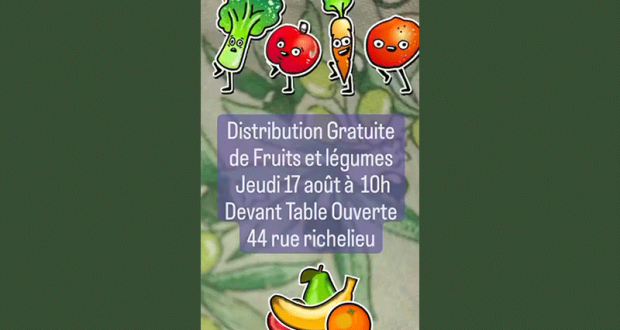 Distribution gratuite de 2000 kg de fruits et légumes