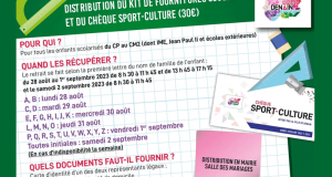 Distribution gratuite de Kits de fournitures scolaires & de Chèques Sport-Culture