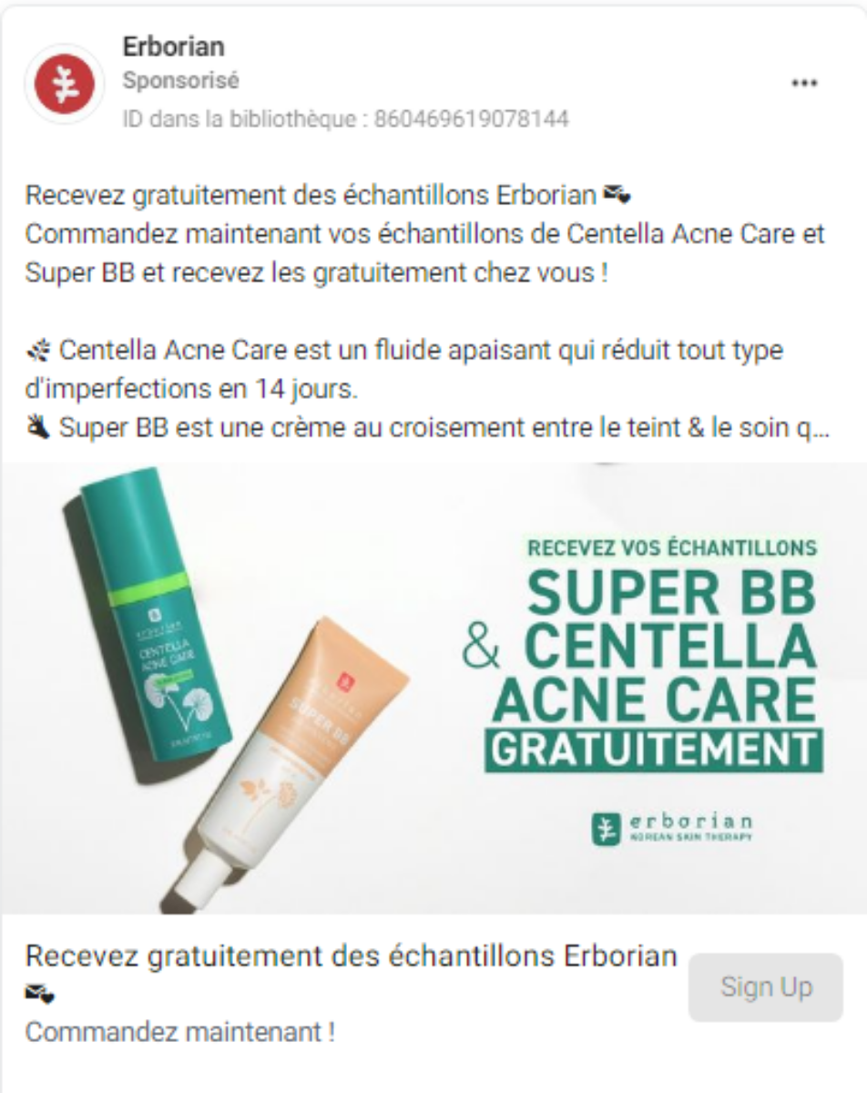 échantillons gratuits Erborian