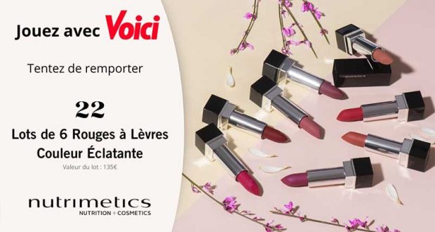 22 lots de 6 rouges à lèvres Nutrimetics à gagner