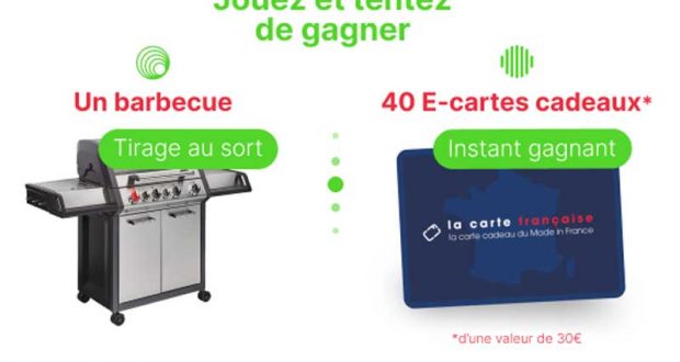 40 cartes cadeaux La carte française de 30 euros offertes