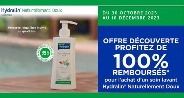 Soin lavant naturellement doux Hydralin 100% remboursé