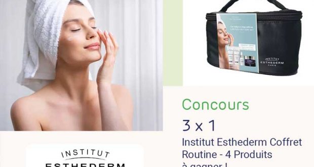 3 coffrets de 4 produits de soins Institut Esthederm offerts